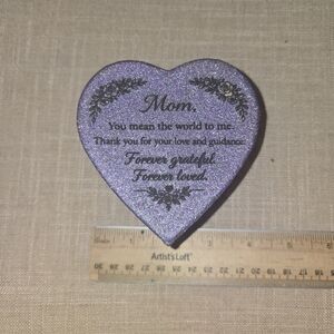 Mothers Day, Heart-Shaped Glitter Keepsake for Mom 3x2
